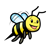 Bee 3 Color PNG