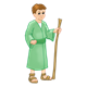 Bible Times Boy wearing green with a staff