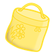 Round Yellow Lunchbox with flowers on it