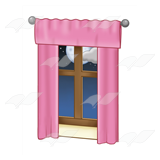 Window with Pink Curtains