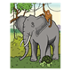 Animals in the Jungle elephant, orangutan, and tortoise