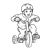Boy on Blue Tricycle Line PNG