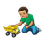Boy Playing Color PNG