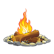 Campfire with rock border