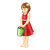 Girl Standing with Pail Color PNG