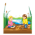 Girls Making Mud Pies Color PNG