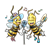 Singing Bees Color PNG