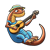 Salamander Playing Guitar Color PNG