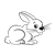 Mischievous Brown Rabbit Line PNG