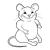 Chubby Brown Mouse Line PNG