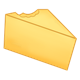 Wedge of Yellow Cheese with a bite missing