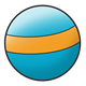 Blue Ball with orange stripe