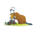 Beaver Gnawing on Tree Color PDF