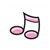 Pink Eighth Notes Color PDF