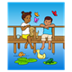 Boy and Girl on the Pier with animals