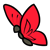 Bright Red Butterfly Color PNG