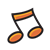 Orange Eighth Notes Color PNG