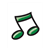 Dark Green Eighth Notes Color PDF