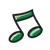 Dark Green Eighth Notes Color PNG