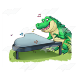 Crocodile Playing Piano