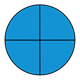 Fraction Pie showing four-fourths, blue