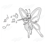 Butterfly Playing Flute