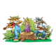 Forest Hoedown bobcat, rabbit, armadillo playing instruments