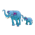 Elephants Color PNG