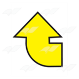Curved Yellow Arrow