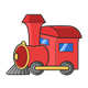 Red Train Engine without cars