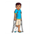 Boy with Crutches Color PDF