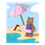 Bear at the Beach Color PNG