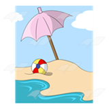 Umbrella and Beach Ball
