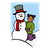 Girl with Snowman Color PNG