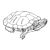 Striped Turtle Line PNG