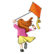 Girl Running with Kite 