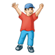 Boy with Arms Raised 