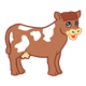 Brown Cow with white spots