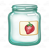 Empty Strawberry Jam Jar