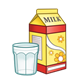 Yellow Milk Carton with a glass