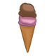 Ice-Cream Cone chocolate and strawberry