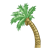 Bent Palm Tree Color PNG