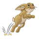 Hopping Rabbit tan, with motion lines