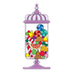Decorative Candy Jar purple, full of candy