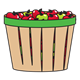 Bushel Basket of red and green apples