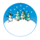 Snow Globe with trees and snowman