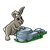 Bunny on Rocks Color PNG
