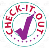 Abeka | Clip Art | Red \u0026#39;Check-It-Out\u0026#39;\u2014with a purple check mark