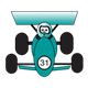 Teal Racecar #31, with driver