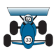 Dark Blue Racecar #33, with driver